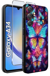 krainaGSM ETUI do Samsung A34 5G wzory | SILIKONOWE MATT CASE + SZKŁO 9H