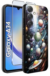 krainaGSM ETUI do Samsung A34 5G WZORY | SILIKONOWE MATT CASE + SZKŁO 9H