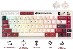 ROYAL KLUDGE RK M65 Famicom Gaming Keyboard Cream switch