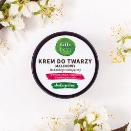 Krem do twarzy, każdy rodzaj cery z ekstraktem z malin, ruszczyku, nawłoci i mocznika HelloEco 50 ml