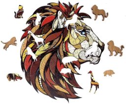 Puzzle Drewniane 2D Układanka Lew