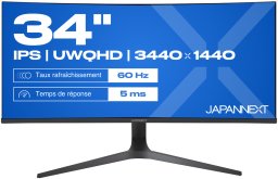 JAPANNEXT 86,4cm JN-IPS340UWQHD60C-C65W-HS curved UWQHD