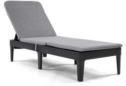 Leżak ogrodowy Keter Jaipur grafit z poduszką Bazkar Premium Melange S03