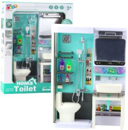LeanToys Łazienka Zabawkowa Prysznic Zlew Toaleta Światła Dźwięki Akcesoria