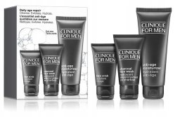CLINIQUE_SET Daily Age Repair Cleanse. Exfoliate. Hydrate Anti-Aging Moisturizer krem do twarzy 100ml + Facial Scrub peeling do twarzy 30ml + Activated Charcoal Facial Wash żel do twarzy 50ml
