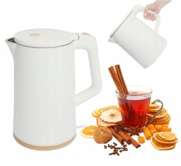 Czajnik elektryczny bezprzewodowy turystyczny 1500 W 1.7 l obrotowy biały