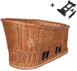 Basil Kosz na tylny bagażnik BASIL PASJA dla zwierząt MIK 50cm MIK System (ready to go) Adapter Plate 2.0 (blokada) wiklinowy