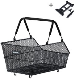 Basil Kosz na tylny bagażnik BASIL CENTO MIK, MIK System (ready to go), Adaptor Plate 2.0 (blokada), stalowy czarny