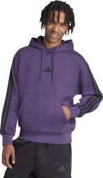 Bluza męska adidas Essentials 3-Stripes Fleece fioletowa JX0740 L