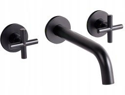 Bateria umywalkowa podtynkowa KAIETEUR Mosiądz Czarny