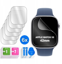 krainaGSM FOLIA do Apple Watch 10 42mm żelowa OCHRONNA na ekran 3D 6 sztuk