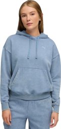 Puma Bluza damska z kapturem kangurka ESS Elevated Relaxed Wash Hoodie niebieska 688103 34 L