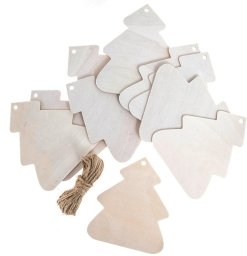 Dekoracja świąteczna PartyShow Drewniane zawieszki Boże Narodzenie 10szt
