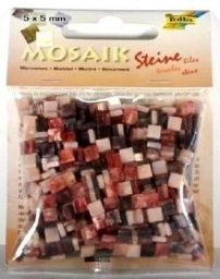 Mozaika kamyczki marmurkowe 5x5mm czerwona EDUKAMP