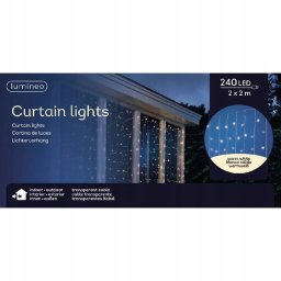 Lumineo curtain steady koristevalosarja ulkokayttoon, 2 x 2 metria