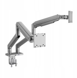 Metalowy uchwyt na dwa monitory JAKE, szary