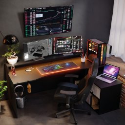 Biurko Gamingowe Supernova214 Led - Czarne