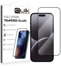 Quik Accessories Full Cover Tempered Glass for Apple iPhone 16 Pro Max