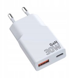 Ładowarka sieciowa 1 x USB, 1 x USB-C Quick Charge 3.0 30W SUPER SLIM biała
