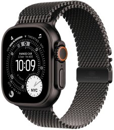 Smartwatch Apple Watch Ultra 3 GPS + Cellular 49mm Black Titanium / Titanium Milanese Loop M Czarny (MF1Q4QF/A)
