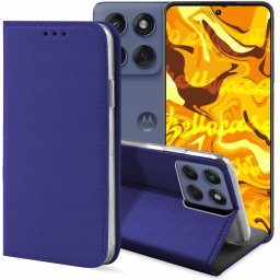 Hello Case ETUI Z KLAPKĄ DO MOTOROLA EDGE 60 FUSION GRANATOWE ZAMYKANE MAGNETYCZNE