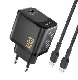 Ładowarka sieciowa Dudao A28C 45W GaN + kabel USB-C - czarna