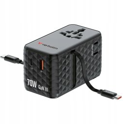 Verbatim Travel Adapter EU/UK/US GaN 1xUSB-C/1xUSB-A/2xUSB-C PD 70W black 30186