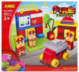 Klocki Jumei 3+ STRAŻ POŻARNA 43 elementy, 28x26cm