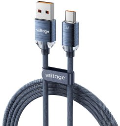 Kabel USB-A / USB-C Voltage PureCrystal 66W 200cm niebieski