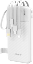 Powerbank Dudao K11 10000mAh z wbudowanymi kablami biały