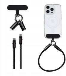 Kabel USB Devia Devia kabel uniwersalna smycz 2w1 PD USB-C - USB-C 0,3 m 60W czarny