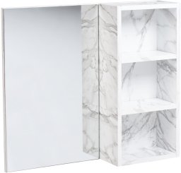 Szafka wisząca łazienkowa z lustrem JOINVILLE 60 cm 54 cm Biały marmur