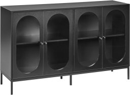 Szafka ze szklanymi drzwiami LANGFORD Drewno 137 cm Czarny