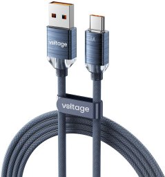 Kabel USB-A / USB-C Voltage PureCrystal 66W 100cm niebieski