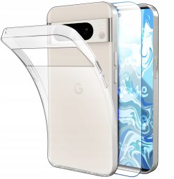 Hello Case Etui Do Google Pixel 8 Pro (Przezroczyste, Silikonowe, Obudowa) Szkło 9H