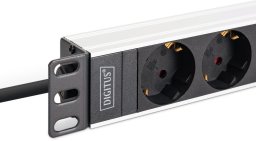 1U Alu PDU, rackmount, 9x Safety outlet 16A, 230VAC, 50/60Hz, IEC C20 plug