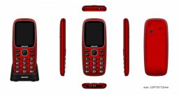 mesmed Telefon komórkowy dla seniorów Mescomp MT-166 Edgar Elegant SOS 4G Czerwony