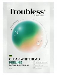 TROUBLESS_Clear Whitehead Peeling Facial Sheet Mask maseczka peelingująca w płachcie przeciw zaskórnikom 25ml