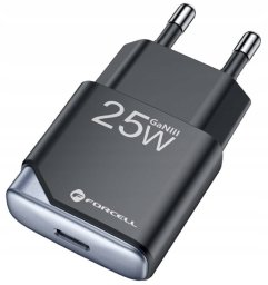 Ładowarka sieciowa do telefonu Forcell F-Energy Ultra Slim GaN III USB C PD QC4.0 3A 25W B125101-E czarna
