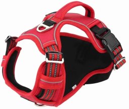 Szelki, dla psa, czerwone, materiał Oxford, M, ob.szyi 39-55cm/ob.klatki 40-72cm