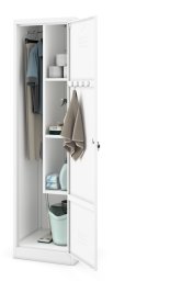 Metalowa szafa gospodarcza AGNES, 500 x 1850 x 500 mm, biała