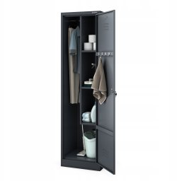 Metalowa szafa gospodarcza AGNES, 500 x 1850 x 500 mm, antracyt
