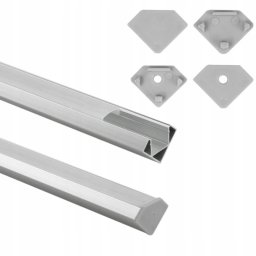 Profil Led R02 narożny Eco Light EC20624 2m aluminium biały + klos mleczny