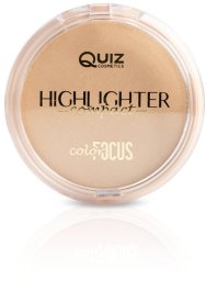 Quiz Cosmetics Quiz Cosmetics Color Focus Highlighter Powder puder rozświetlający wzbogacony witaminą E N02 Gold 10g