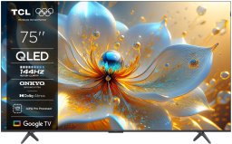 TCL 4K QLED TV | 75T8C | 75 | Smart TV | Google TV | Black