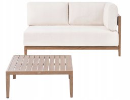 Beliani Sofa ogrodowa ze stolikiem dla 2 osób SAMPIERI Metal Brązowy