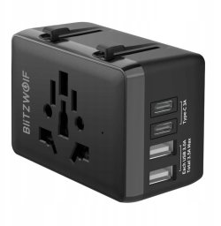 Adapter podróżny 4w1 Blitzwolf BW-TA1 2xUSB-A, USB-C, USB-C PD 20W