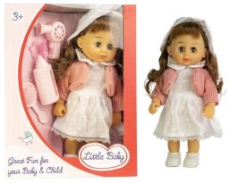 Lalka w sukience z zestawem akcesoriów włosy brązowe