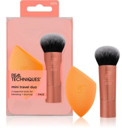 Travel Set Real Techniques: Mini, Blush Brush, RT200 + Miracle, Makeup Sponge, Orange For Women
