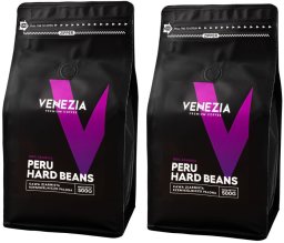 Kawa Ziarnista Venezia PERU HARD BEANS Świeżo Palona 2x500g